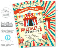 Carnival Birthday Party Invitations Circus Invitation