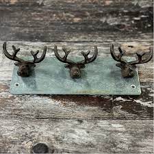 Cast Iron Stag Antler Wall Coat Hook