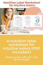 a nutrition label worksheet for