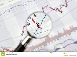 Candlestick Graphs Focus Gap On Forex Chart Stock Image