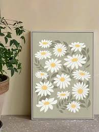 1pc Daisy Flower Pattern Wall Art Print