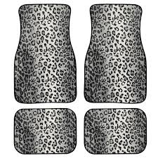fkelyi leopard print car floor rug mats