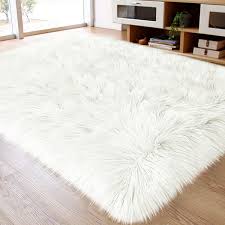large carpet faux fur sheepskin area