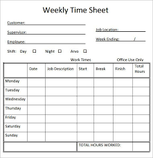 Free Printable Weekly Timesheet Template Search Results