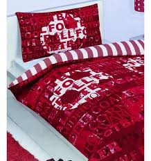 football duvet cover and pillowcase in red