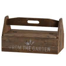 rustic wood garden tool box wooden