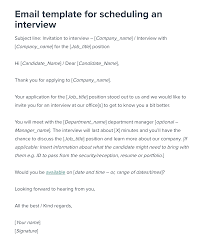 scheduling an interview email template