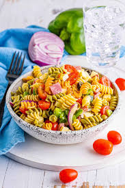 tri color pasta salad with homemade