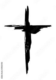 handdrawn christian cross symbol hand