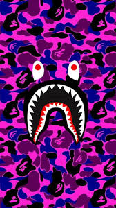 Bape Purple Camo Shark Supreme Hd
