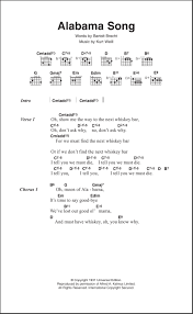 The new orleans bluesman nabbed a bestselling single when it was released in 1953, staying at no. Alabama Song Guitar Chords Lyrics Zzounds