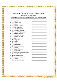 Autism spectrum disorder (asd) is a neurodevelopmental di. Worldwide Alphabet Quiz English Esl Worksheets For Distance Learning And Physical Classrooms