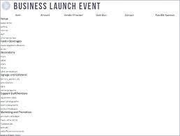 Event Budget Template Excel Checklist Business Launch Spreadsheet