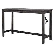 black charcoal wood bar table