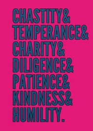It's important to know about these virtues, or good habits, so you can answer the call to personal holiness. Seven Virtues English Poster By Wood Monster Displate