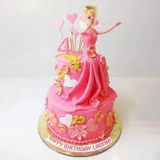 Barbie Theme Cake 2 Tier gambar png