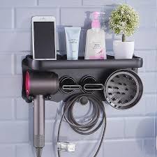 Silver Hairdryer Hanger Storage Rack