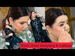makeup look black stylish dress