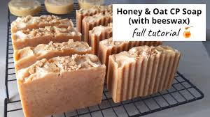 honey oat cold process soap with