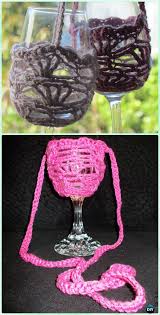 Crochet Wine Glass Lanyard Holder Free