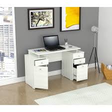 Be the first to review this product. Inval Laricina White Modern Straight Computer Writing Desk With Locking File Drawer