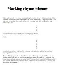rhyme scheme 40 exles pdf