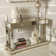 athens gold mirrored 2 drawer console