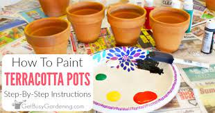 how to paint terracotta pots step by