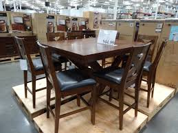 It includes 6 chairs that are upholstered with bonded leather, and feature a webbed seat suspension and protective floor glides. Dining Room Sets Costco Layjao