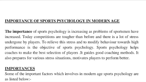 sports psychology in modern age