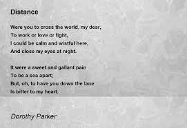 distance distance poem by dorothy parker
