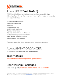 festival sponsorship proposal
