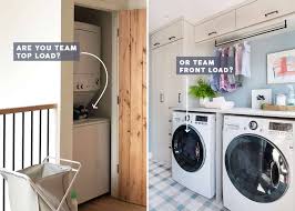 Stackable washer and dryer sets are a great way to save space in your laundry room. Front Loading Versus Top Loading Stacked Washer Dryers What I Have At Home Emily Henderson