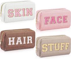 makeup bags chenille letter cosmetic
