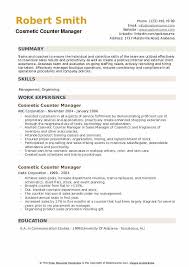 cosmetic counter manager resume sles
