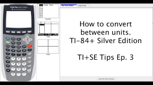 Convert Between Various Units On The Ti Calculator Ti84 83 Tips Tricks