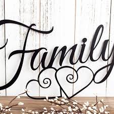 Family Metal Wall Art Hearts Family