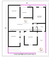 38 49 Ft House Plan 3 Bhk With Car