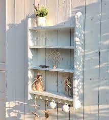 White Wall Shelves With Hooks For