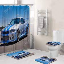 Nissan Skyline R34 GTR 3D Shower Curtain Waterproof Polyester Bathroom  Curtain Anti slip Bath Mat Set Toilet Rugs Carpet| | - AliExpress