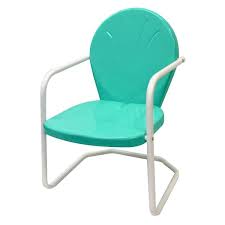 teal retro metal outdoor lounge chair