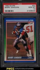 While it's less plentiful than his 1989 topps traded card, you can still own a mint condition example for a. Barry Sanders Score 20 Psa 10 Value 12 99 103 70 Mavin