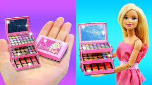 barbie hacks diy miniature makeup set
