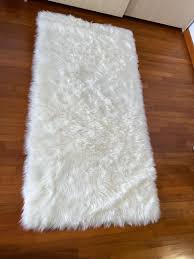thick off white gy furry carpet rug