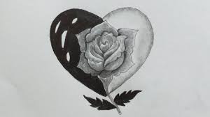 Outline drawing of flowers ouarzazate kasbah hearts on fire drawings tribal heart tattoos heart valentines day drawings heart drawings with flames heart pages for coloring dibujos de amor heart coloring pages png big heart other popular clip arts. Love Rose Drawing With Love Heart Step By Step Youtube