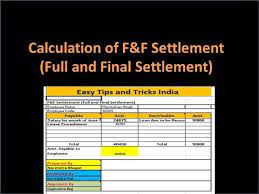 calculation of f f settlement you