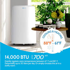 Does the air in your home feel sticky or swampy? A20 14000 Btu Portable Air Conditioner Heater Dehumidifier W Remote Works With Alexa