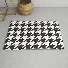 houndstooth black and white rug by