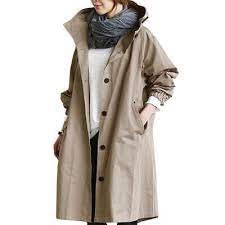 Womens Oversize Hooded Trench Coat