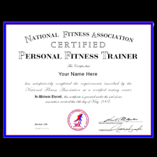fake personal training certificate